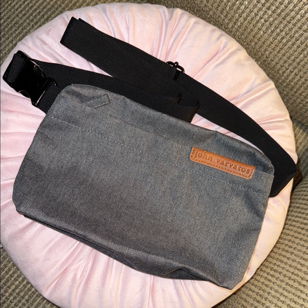 John Varvatos Men’s Fanny Pack - Canvas Belt Bag Modern Design - EUC